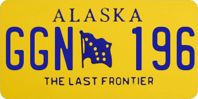 AK license plate GGN196
