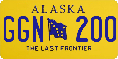 AK license plate GGN200