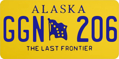 AK license plate GGN206