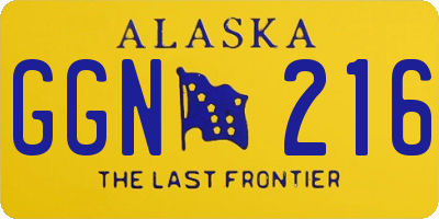 AK license plate GGN216
