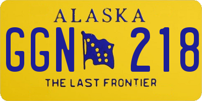 AK license plate GGN218