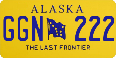 AK license plate GGN222