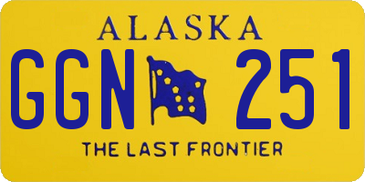 AK license plate GGN251