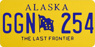 AK license plate GGN254