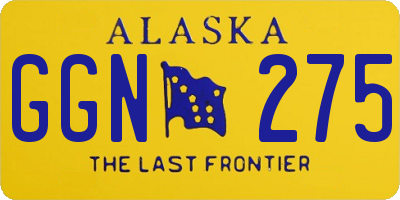 AK license plate GGN275