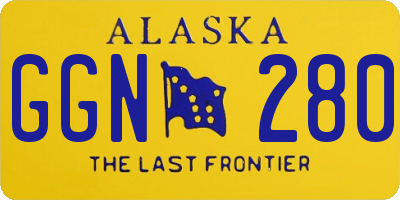 AK license plate GGN280