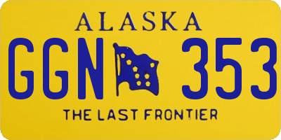 AK license plate GGN353