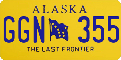 AK license plate GGN355