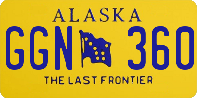 AK license plate GGN360