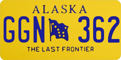 AK license plate GGN362