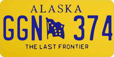 AK license plate GGN374