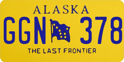 AK license plate GGN378