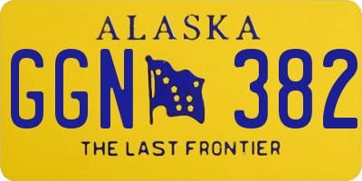 AK license plate GGN382
