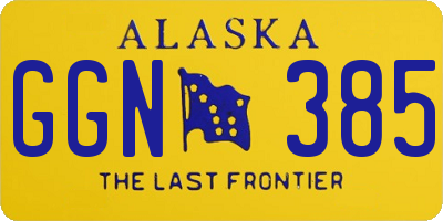 AK license plate GGN385