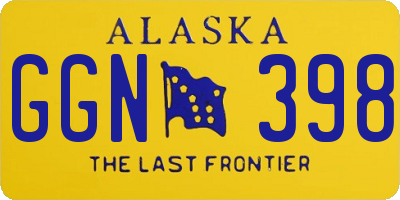 AK license plate GGN398
