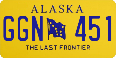 AK license plate GGN451