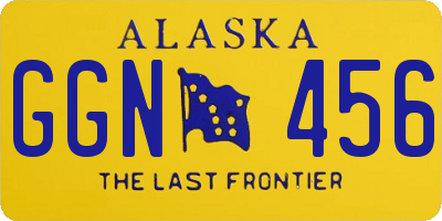 AK license plate GGN456