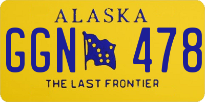AK license plate GGN478