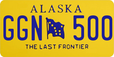 AK license plate GGN500