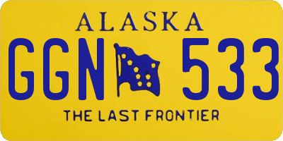 AK license plate GGN533
