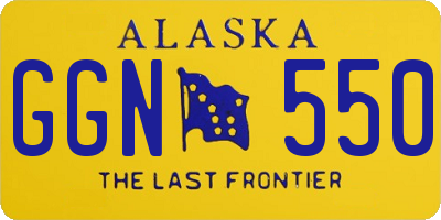 AK license plate GGN550