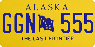 AK license plate GGN555