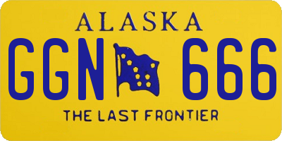 AK license plate GGN666