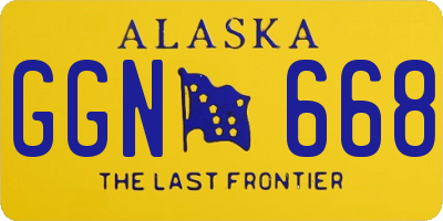 AK license plate GGN668