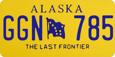 AK license plate GGN785