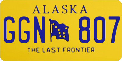 AK license plate GGN807