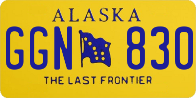AK license plate GGN830