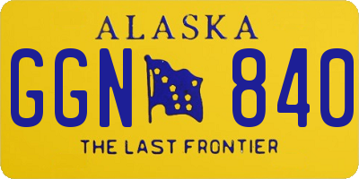 AK license plate GGN840