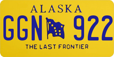 AK license plate GGN922
