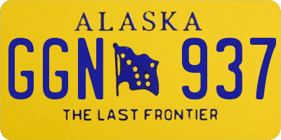 AK license plate GGN937