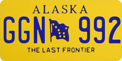 AK license plate GGN992