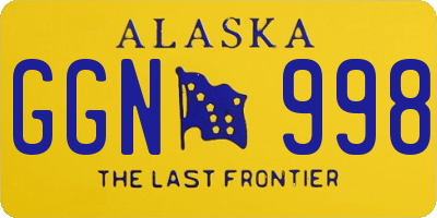 AK license plate GGN998