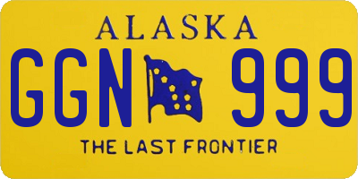 AK license plate GGN999