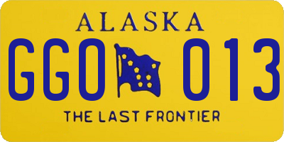 AK license plate GGO013