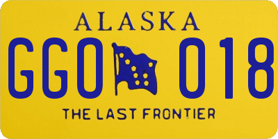 AK license plate GGO018