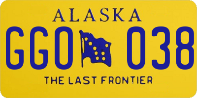 AK license plate GGO038