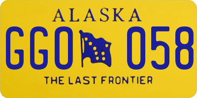 AK license plate GGO058
