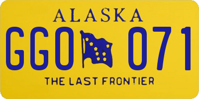 AK license plate GGO071