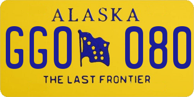 AK license plate GGO080