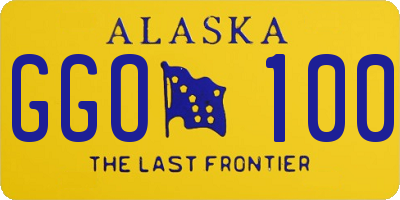 AK license plate GGO100