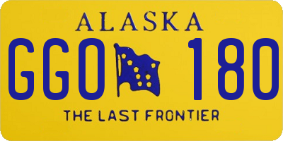 AK license plate GGO180