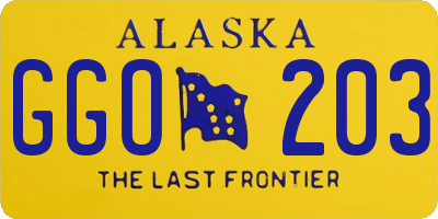 AK license plate GGO203
