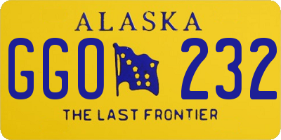 AK license plate GGO232