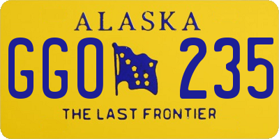 AK license plate GGO235