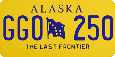 AK license plate GGO250
