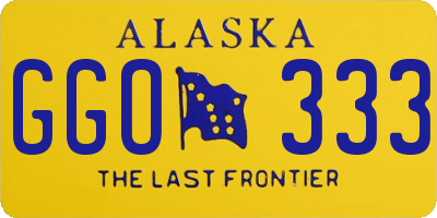 AK license plate GGO333